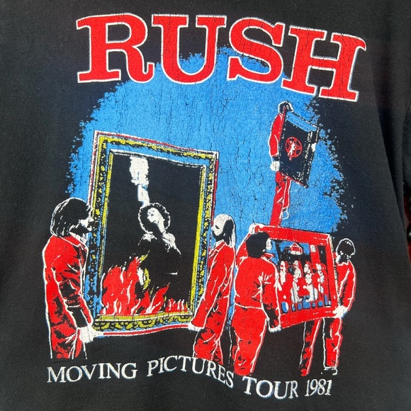 1981 Rush Moving Pictures Tour Vintage Tee Men’s Size M - Picture 2 of 4